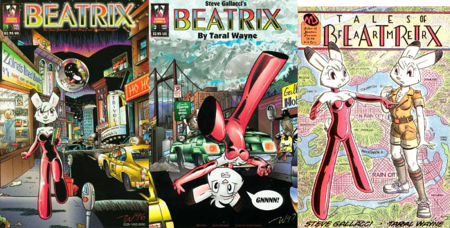 Different covers of the Beatrix comic book.